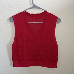 SHEIN Red Sweater Vest